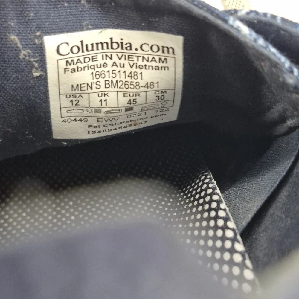 Columbia Bahama Vent Relaxed PFG Laced Boat Deck Shoes Blue BM2658-481 Size 12